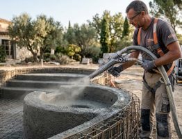 Construction de piscines en gunite : les innovations en matière de projecteurs de matière